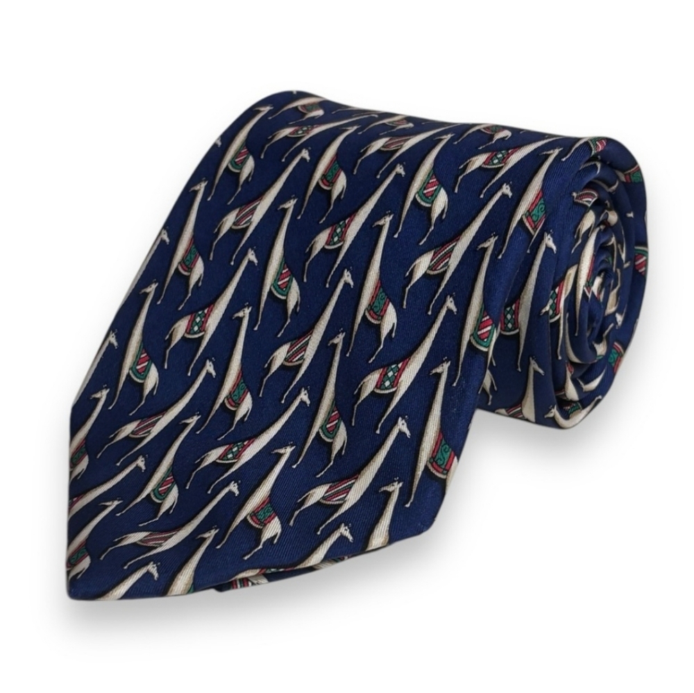 SALVATORE FERRAGAMO Giraffe Print Silk Tie